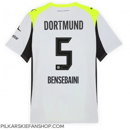 Koszulka piłkarska Borussia Dortmund Ramy Bensebaini #5 Strój wyjazdowy 2025-26 tanio Krótki Rękaw Koszulka piłkarska Borussia Dortmund Ramy Bensebaini #5 Strój wyjazdowy 2025-26 tanio Krótki Rękaw